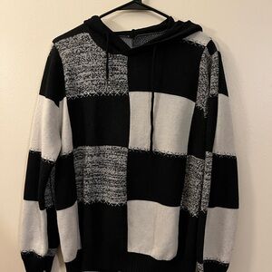 Black and White Checkered Men's Sweater